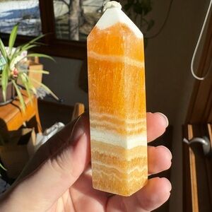 Vibrant orange calcite tower